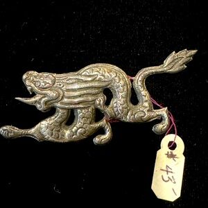 Vintage Sterling Silver Dragon Brooch Marked 925
